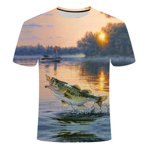 2019 new men leisure 3d printing t shirt, funny fish printed men and women tshirt Hip hop T-shirt Harajuku Asian size s-6xl