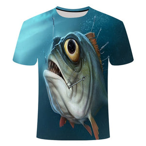 2019 new men leisure 3d printing t shirt, funny fish printed men and women tshirt Hip hop T-shirt Harajuku Asian size s-6xl