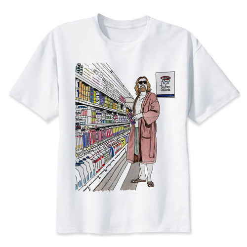 the big lebowski dude t shirt men cartoon 2017 cool funny white tshirt print T-shirt men Tees