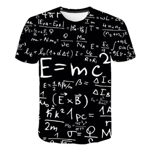 Funny Physics Formula Math T shirt 3D Print O-neck Men's T-shirts 3D Loose Brand Streetwear Geek Tee shirts Men