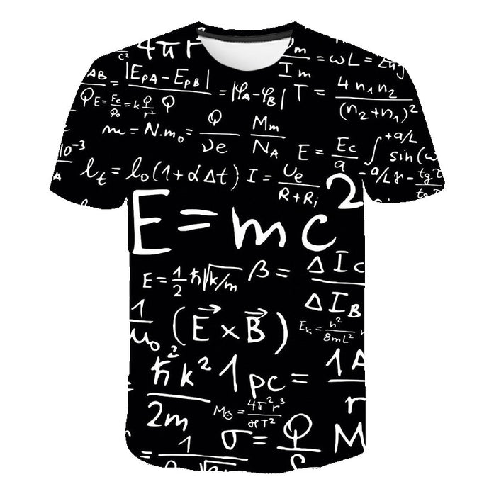 Funny Physics Formula Math T shirt 3D Print O-neck Men's T-shirts 3D Loose Brand Streetwear Geek Tee shirts Men