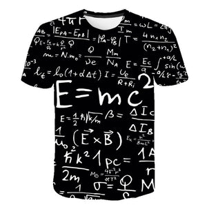 Funny Physics Formula Math T shirt 3D Print O-neck Men's T-shirts 3D Loose Brand Streetwear Geek Tee shirts Men