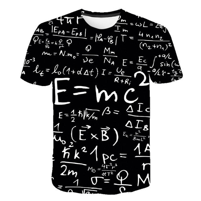 Funny Physics Formula Math T shirt 3D Print O-neck Men's T-shirts